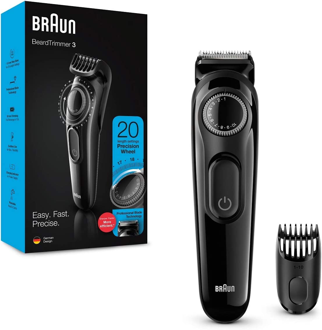 Braun Beard and Hair Trimmer For Men, BRA-BT3222