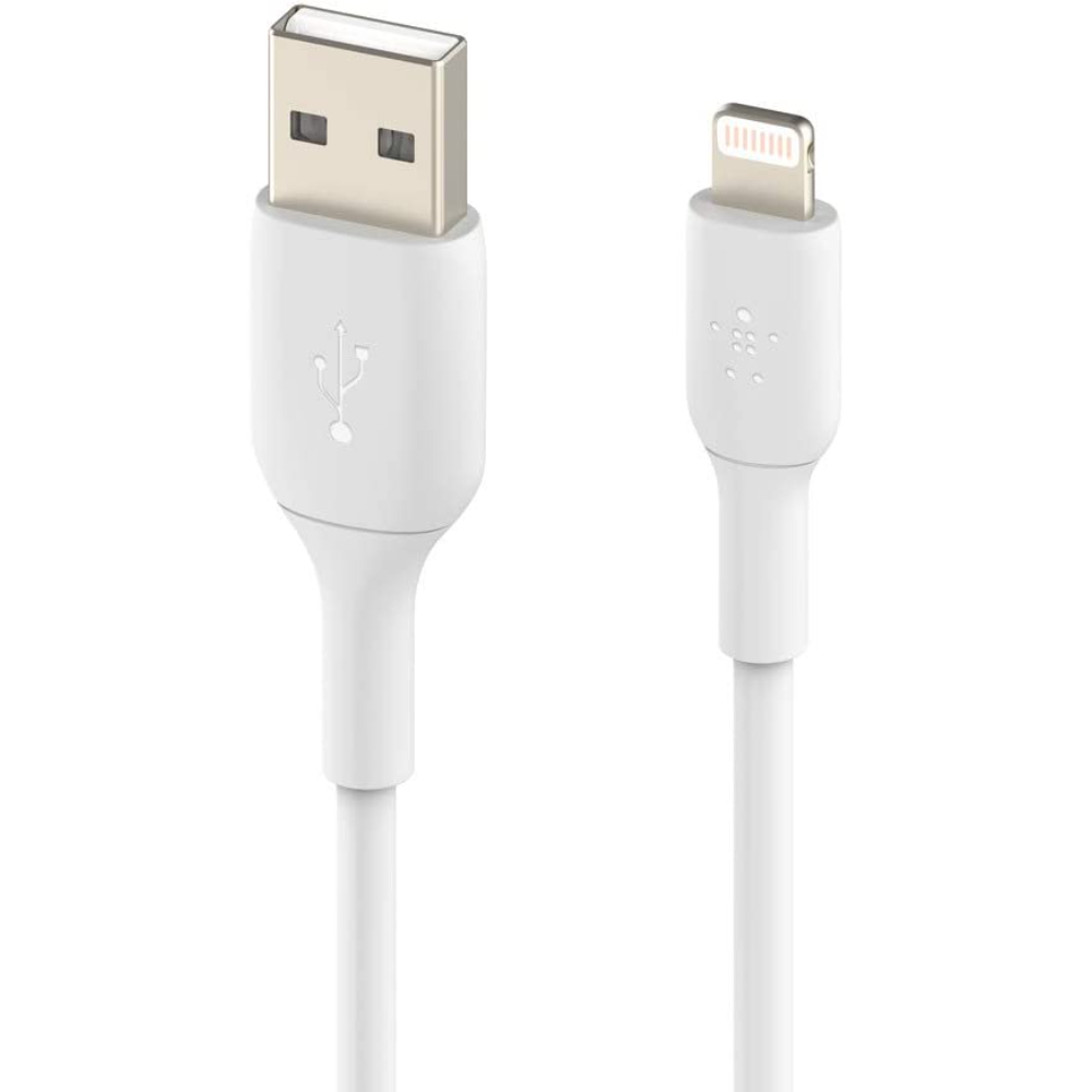 Belkin Boost Charge Lightning To USB-A Cable, 1M, White (2-Pack), CAA001BT1MWH2PK