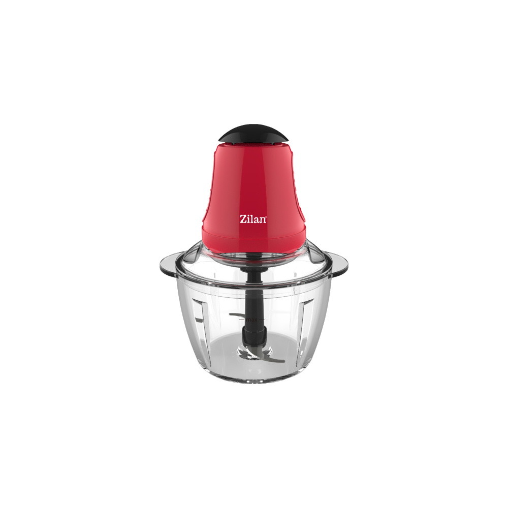 Zilan Mini Electric Chopper 1L Glass Bowl, 200W, Red, ZLN5619