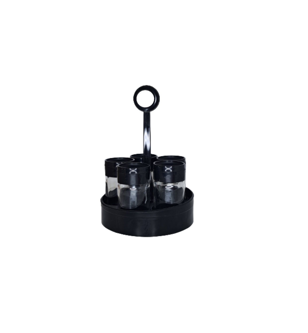 KC Table Stand Salt - Pepper Set Glass (4Pcs) 105CC Black, TUR-161006