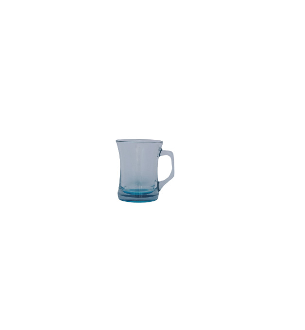 Lav Glass Cup With Handle Colored Base (Blue), TUR-ZPL404BLU