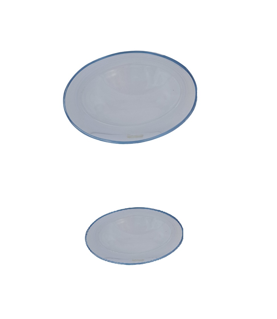 Borat Set Of 2 Oval Transparent Plate 26Cm-35Cm, TUR-7622