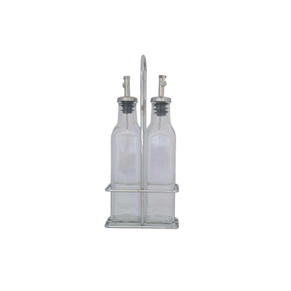 Metal Table Stand Oil - Vinegar 250CC Bottles (2Pcs), TUR-151010