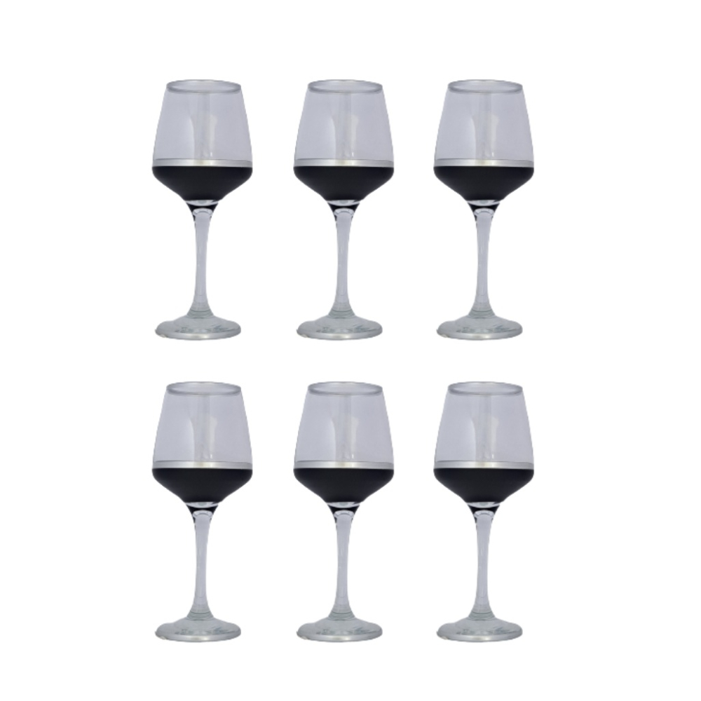 Set Of 6 Glass Tall Dotted Colored , TUR-MKR8545