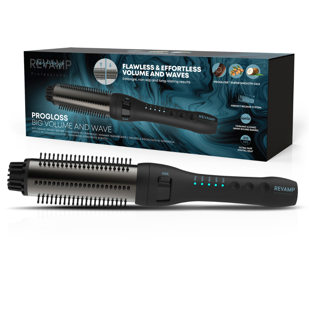 Revamp Progloss Perfect Finish Big Volume and Wave Hot Hair Styling Brush, BR-1500