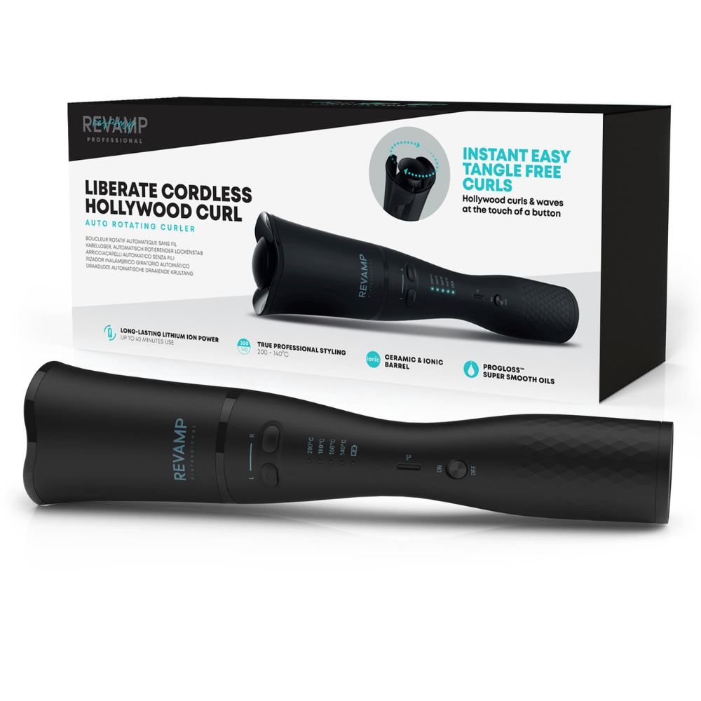 Revamp Progloss Liberate Cordless Hollywood Curl Automatic Rotating Curler, CL-2500