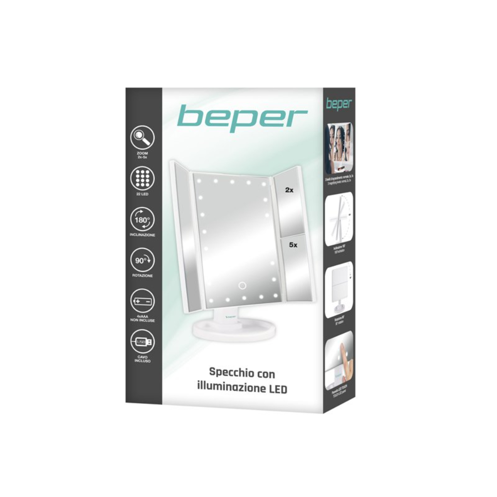 Beper Make Up Mirror With Led Light, P302VIS050