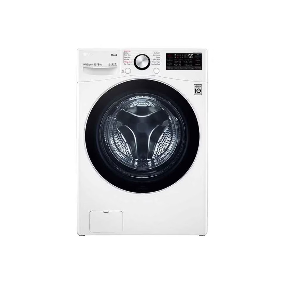 LG Washer & Dryer 15/8Kg With Ai Direct Drive, Steam, White, L.G-WDL91H02PN