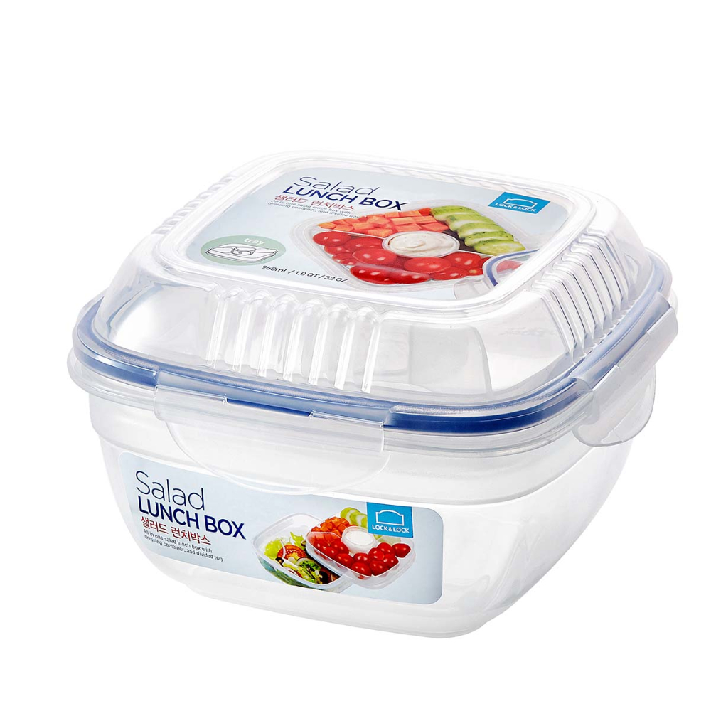Salad Lunch Box With Tray & Sauce Container 950ML, HSM8440T