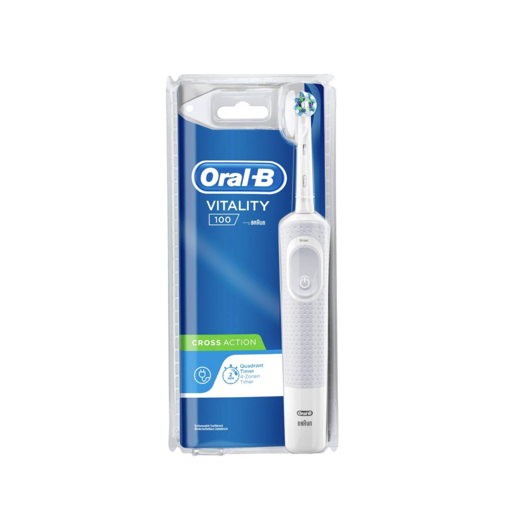 Braun Oral-B Vitality D100 Sensi Ultra Thin Rechargeable Toothbrush White, BRA-D100413