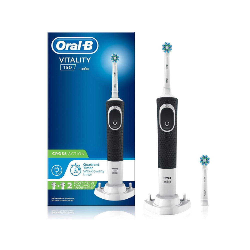 Braun Oral-B Toothbrush Vitality 150 Cross Action Electric Power Rechargeable Black, BRA-D1004241