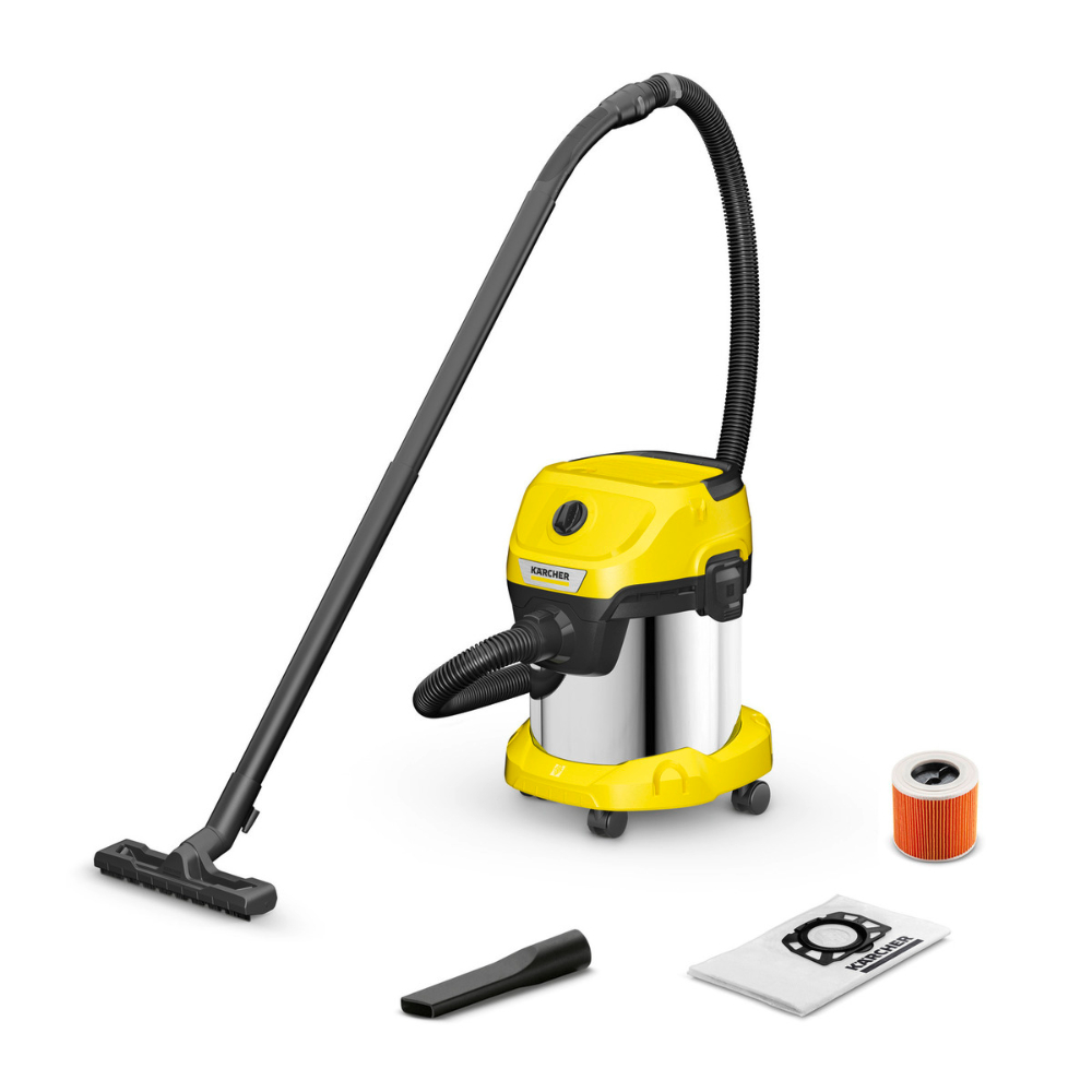 Karcher Wet & Dry Vaccum Cleaner WD3 1000W, Container 15L, Plastic, 4M Power Cable, KAR-WD3SV