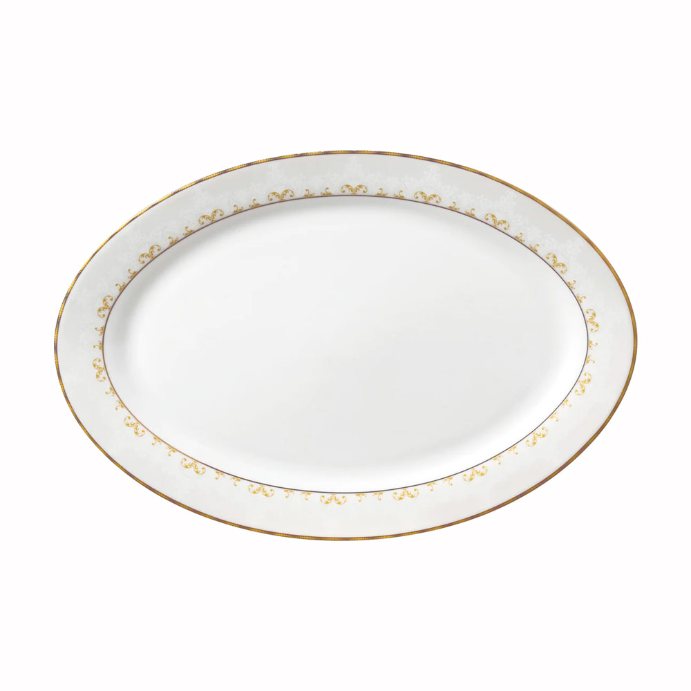 Sym Gold Design Oval Plate 21.5cm, HJCNB-01OP2S