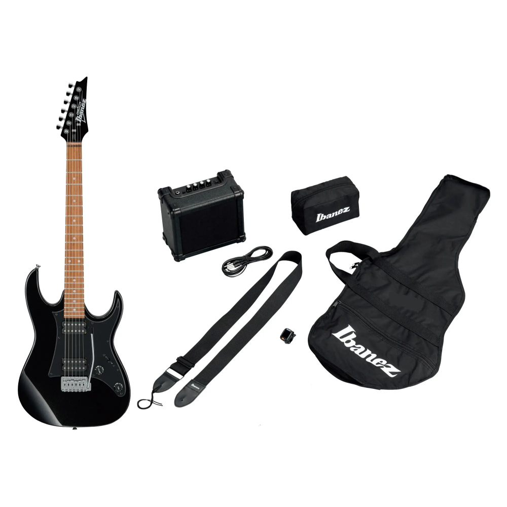 Ibanez Electric Guitar, Lightweight, 10-Watt Amplifier, Strap And Cable, Black Package, RAG-IJRX20U