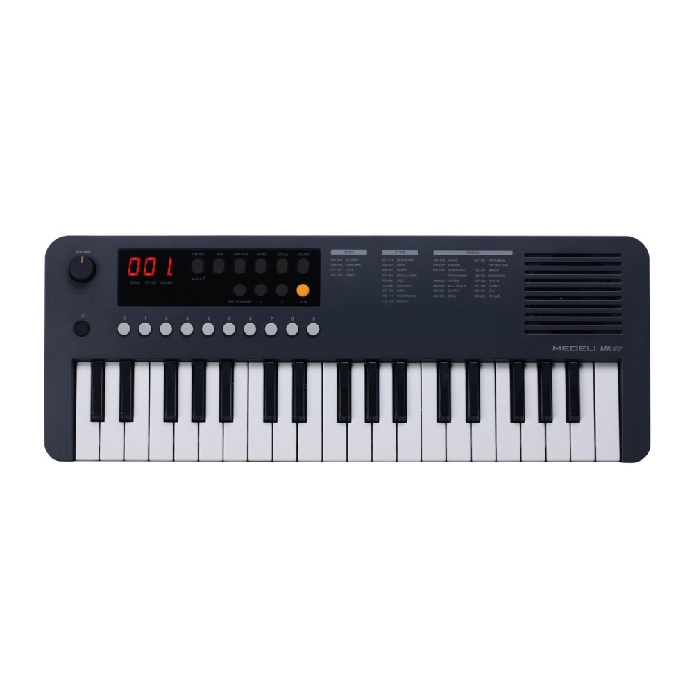Medeli Portable Keyboard 37 Keys, 3 Digits Led, Max Polyphony 64, Black, RAG-MK37BLK