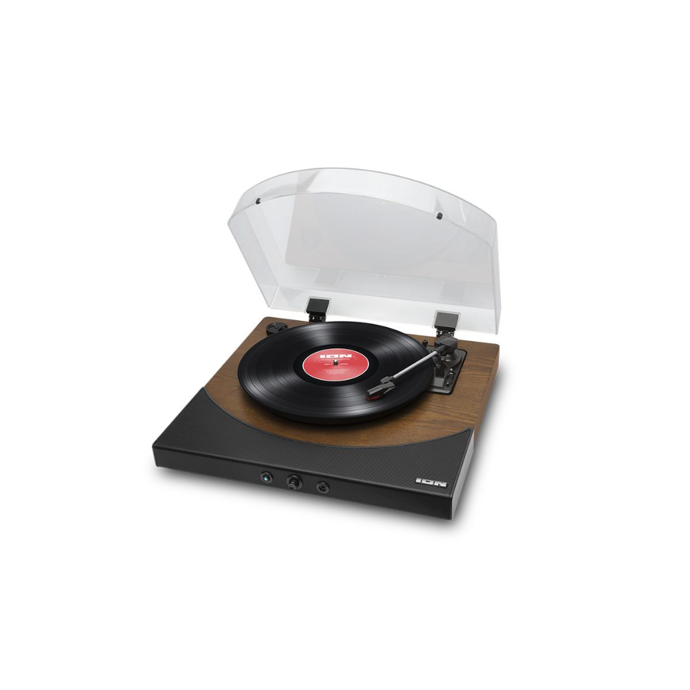 Ion Max LP Conversion Turntable With Stereo Speakers Wood Vinyl Player Dark Brown, RAG-MAXLPDARK