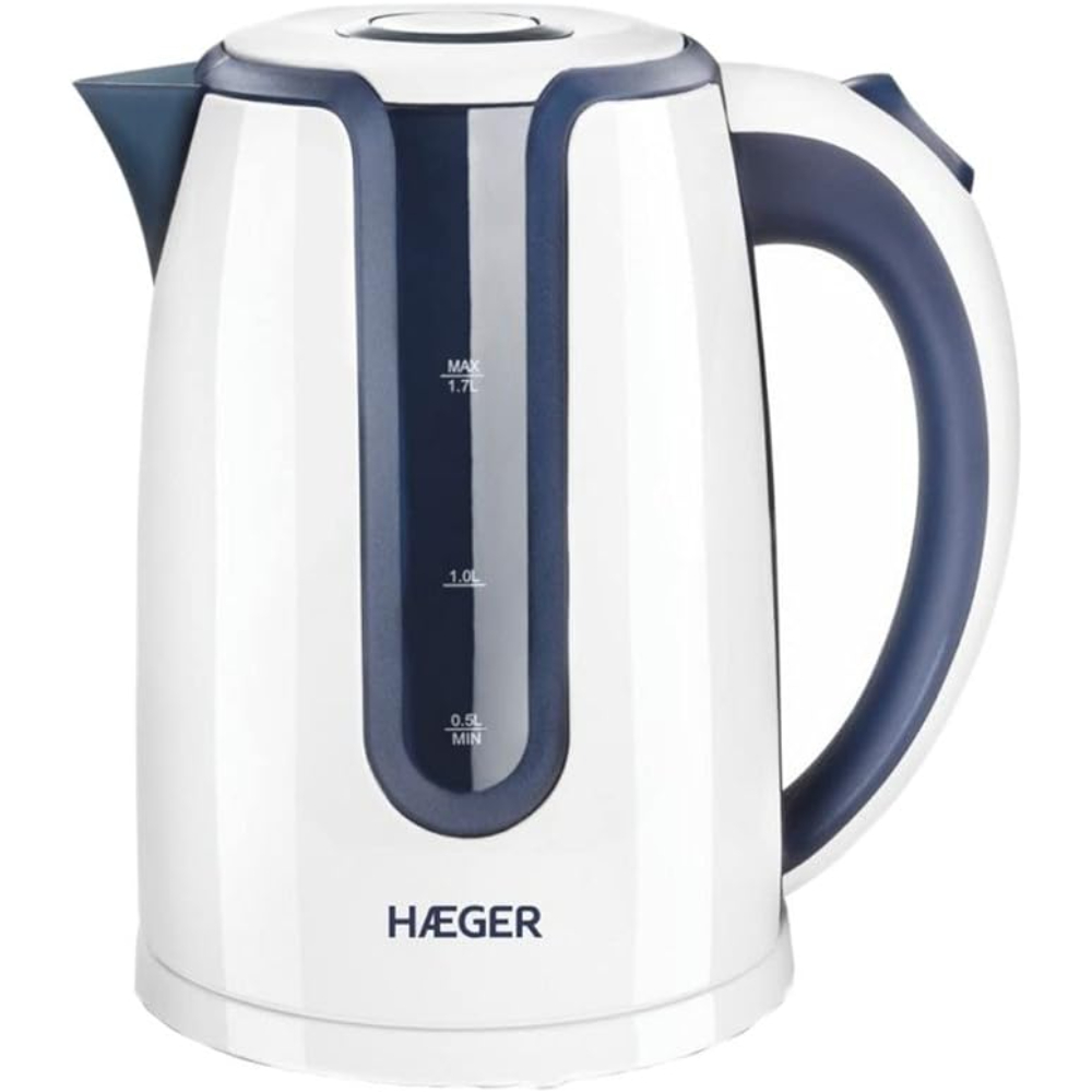Haeger Electric Water Kettle Blue, 2200W, 1.7L System With No Leads Body And Resistance Stainless Steel, 360 Degree, Rotating Base, EK-22B.018A