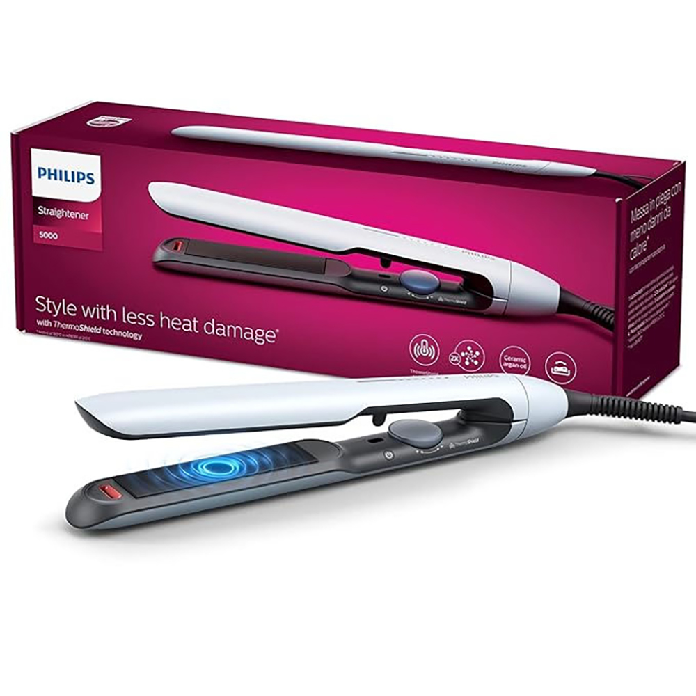 Philips Hair Straightener, Thermoshield Technology To Lower Heat Damage, Argan Oil Infused, BHS520/00