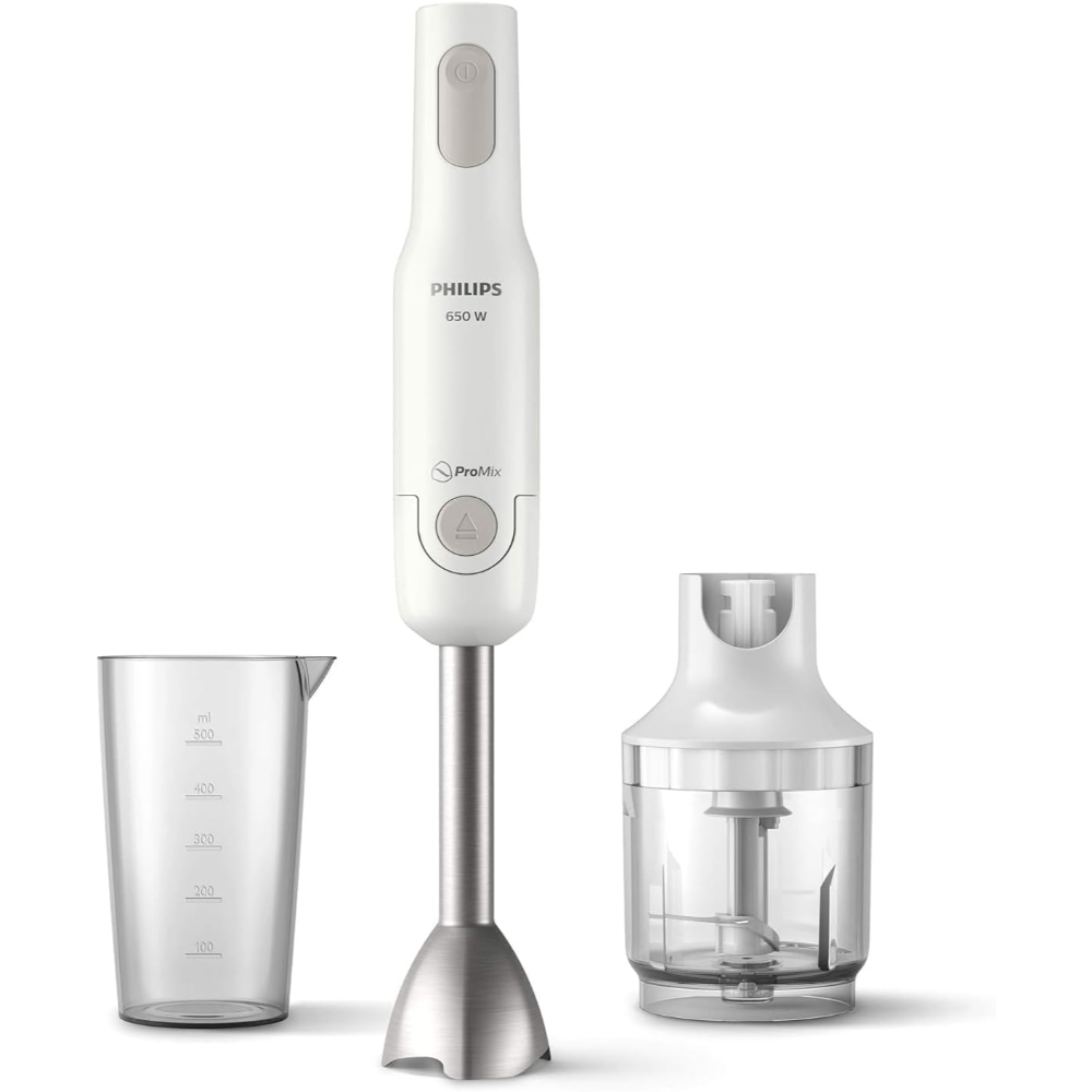 Philips 650W With Metal Bar, Promix, 0.5L, Compact Chopper, White, 3 Pin, HR2535
