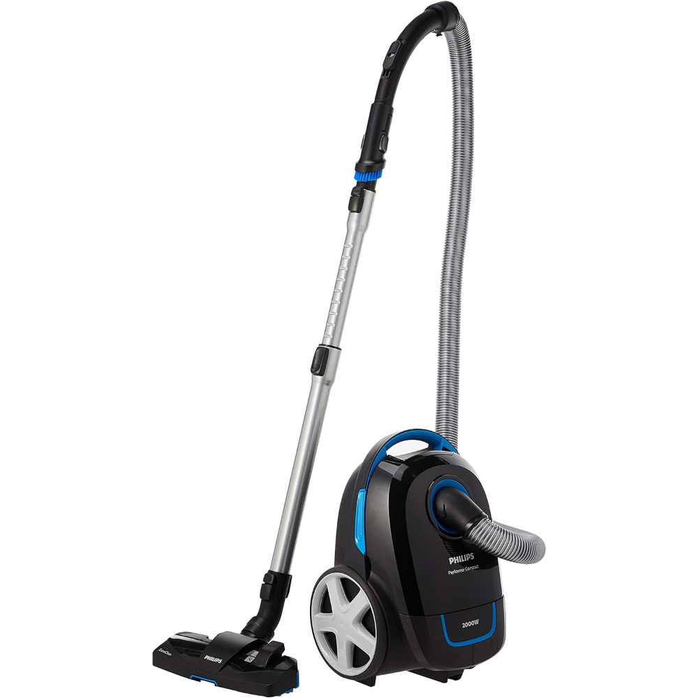 Philips Vacuum Cleaner 2000W, 375Aw, Bagged, Airflow Max Tech, Extra Clean Multi Purpose Nozzle, Activelock Couplings, Dust Bin 3L, Integrated Brush, Deep Black, FC8383