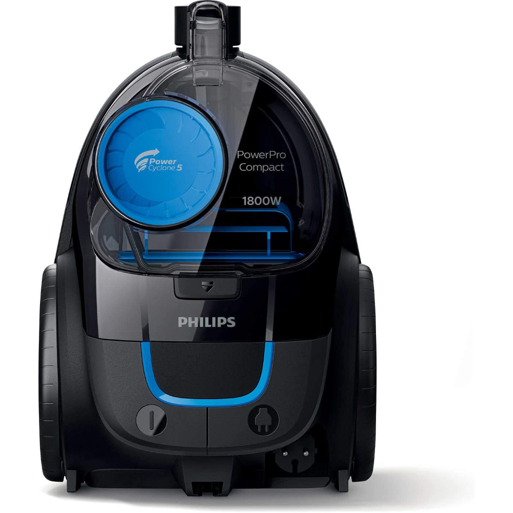 Philips Powerpro Compact Black: 1800W, 330W Suction Power, Power Cyclone 5 Technology, Integrated Brush, Hepa Filter, Easy To Empty Dust Bucket, 1.5L Dust Capacity, FC9350