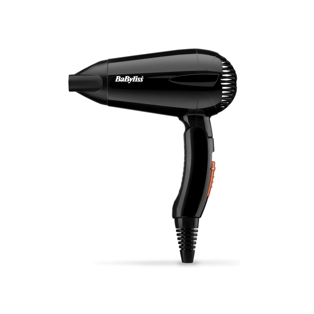 Babyliss Travel Hair Dryer, 2000W, 2 Heats, 2 Speed Settings, Dual Voltage, Concentrator Nozzle, Folding Handle, BAB-5344E