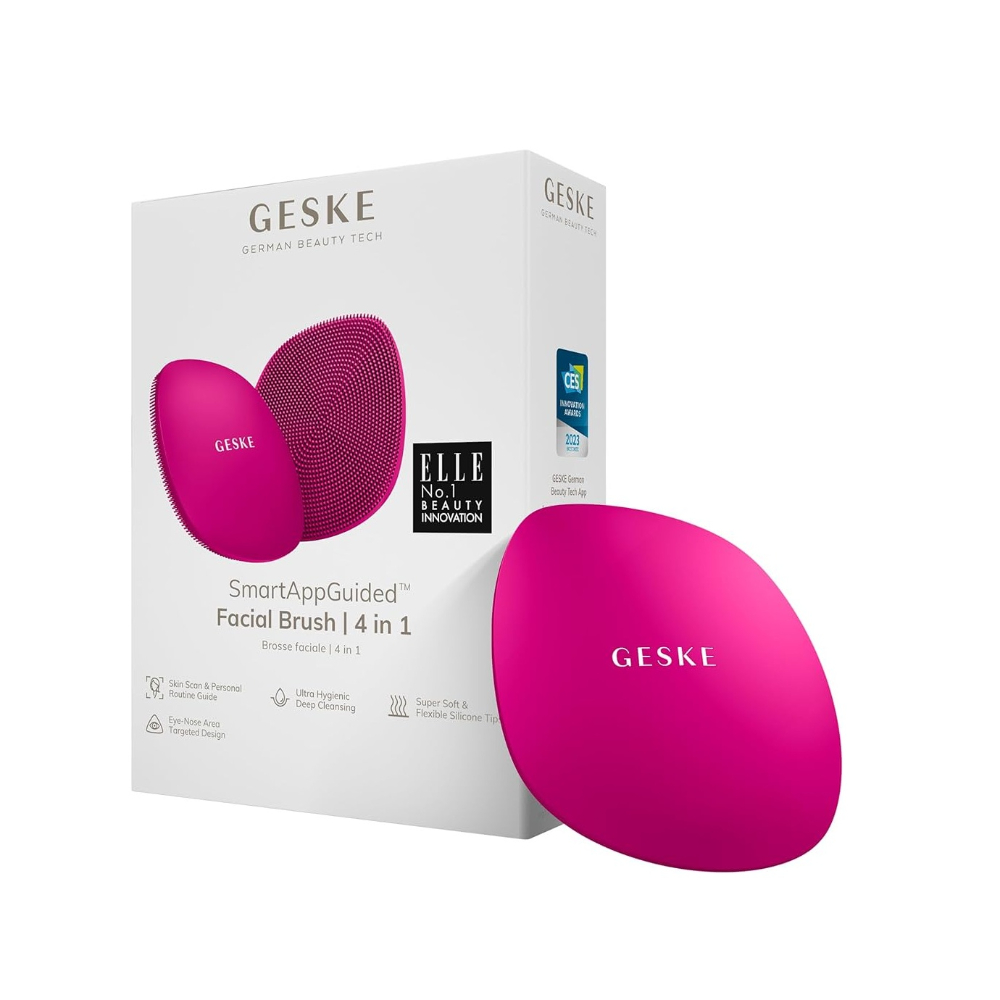 Geske Facial Brush, 4 In 1 Non Electrical, (Magenta), GSK-00018MG01