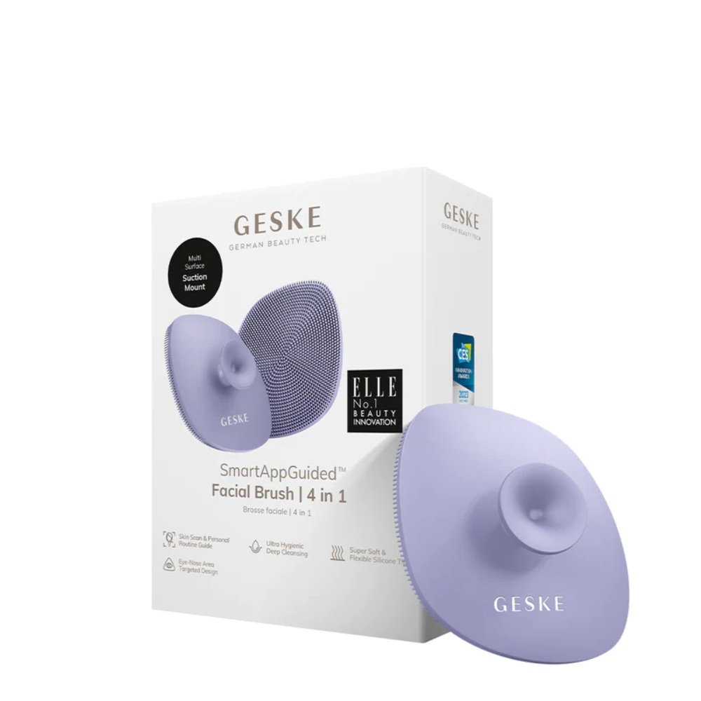 Geske Facial Cleansing Facial Brush, 4 In 1 Non Electrical With Handle (Purple), GSK-00038PL01