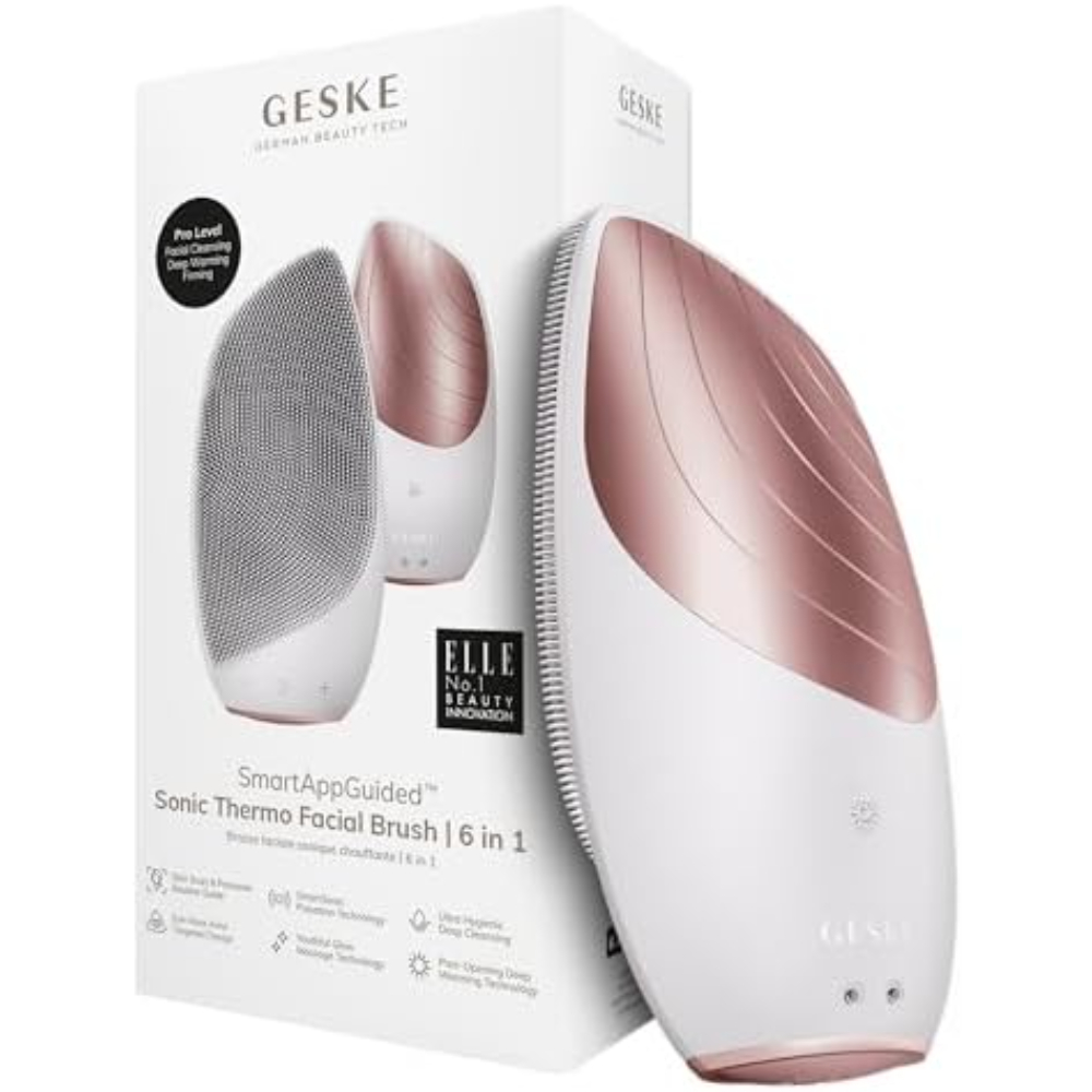 Geske Facial Cleansing Sonic Thermo Facial Brush 6 In 1 (Silver), GSK-00007SL01