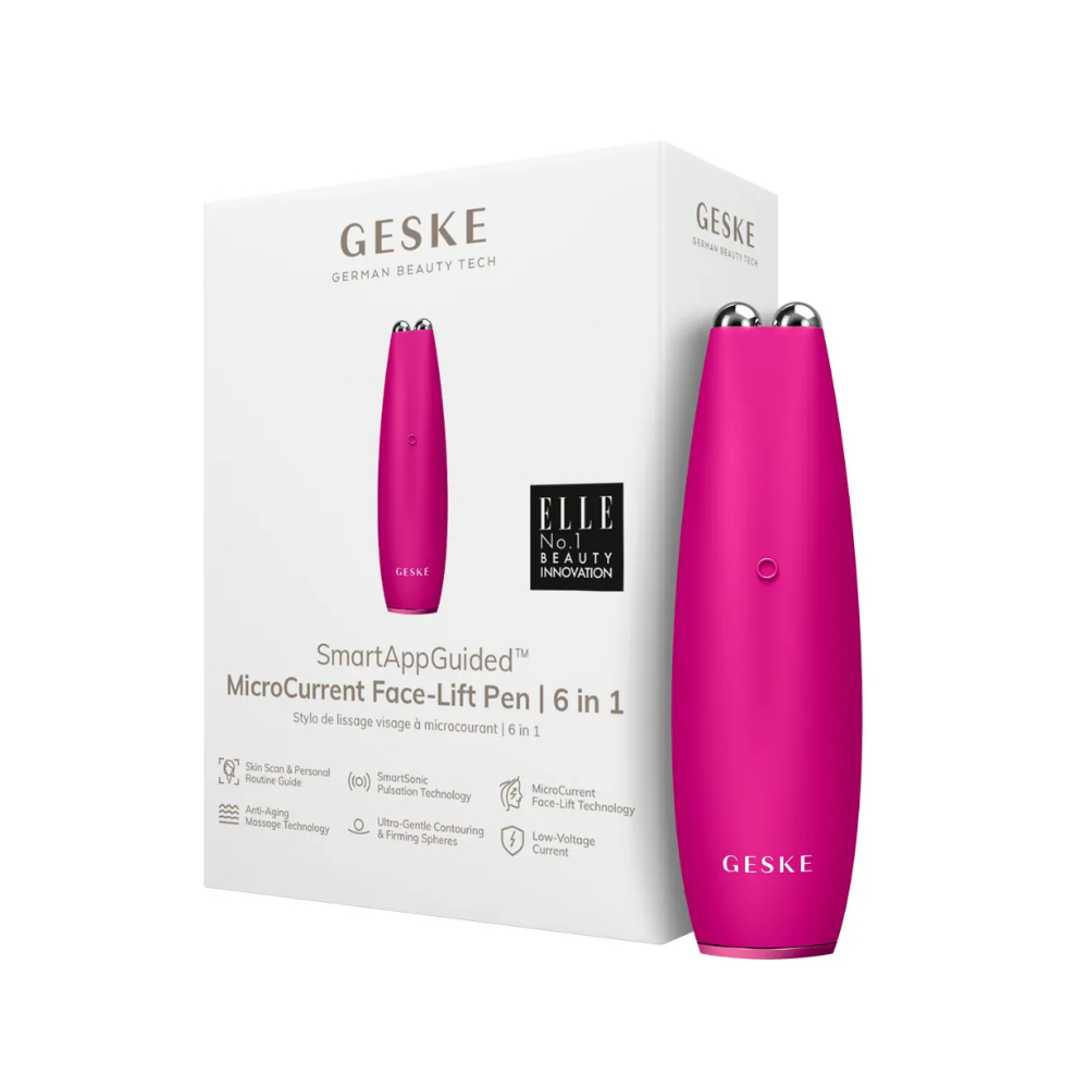 Geske Microcurrent & Microdermabrasion, Microcurrent Face-Lift Pen, 6 In 1 (Magenta), GSK-00013MG01
