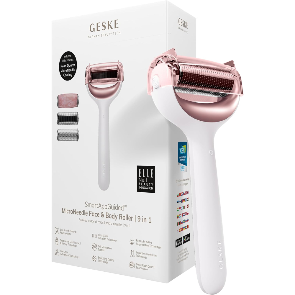 Geske Microneedle Face And Body Roller 8 In 1 (Silver), GSK-00043SL01