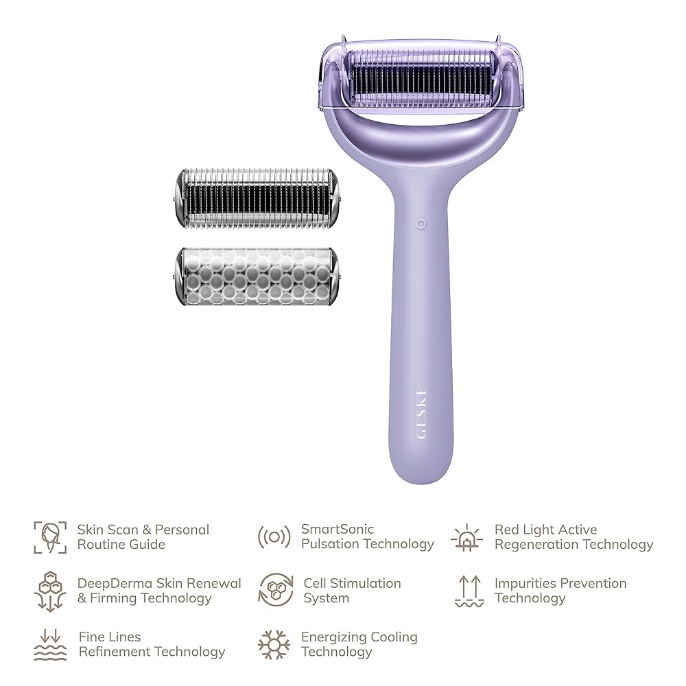 Geske Microneedle Face And Body Roller 8 In 1 (Purple), GSK-00043PL01