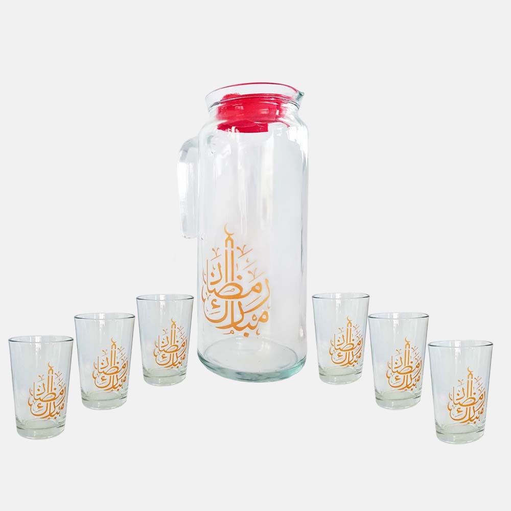 KC Set Ramadan Printing Gold (Jar+6Cups), TUR-96396