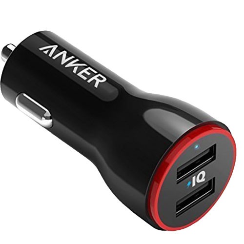 Anker Power Drive Port Car Charger, 2 Ports, 3 Foot Micro USB To USB Cable, 24W Power, Temperature Control, ANK-A2310H11