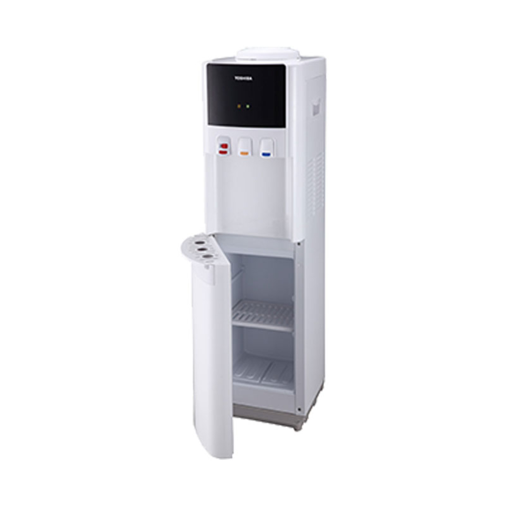 Toshiba Top Load Water Dispenser, 20L, Storage Cabinet, Stainless Steel Tank, White, RWF-W1766TU(W)