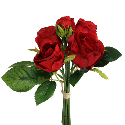 Bouquet 6 Flowers 25cm Red, FL-16724-11