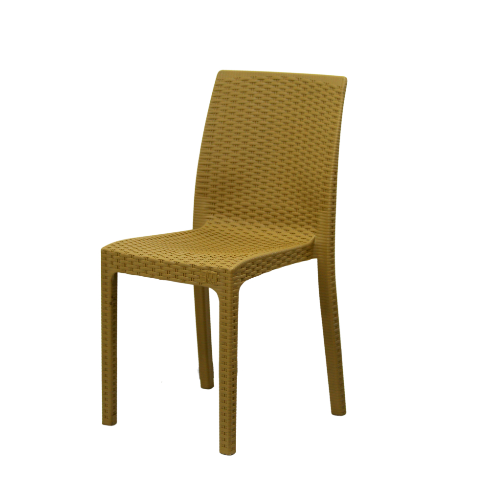 Queen Plastic Rattan Chair All-Weather Elegant and Modern Outdoor and Indoor Furniture, (Bronze), 3M-QUE01-BZ
