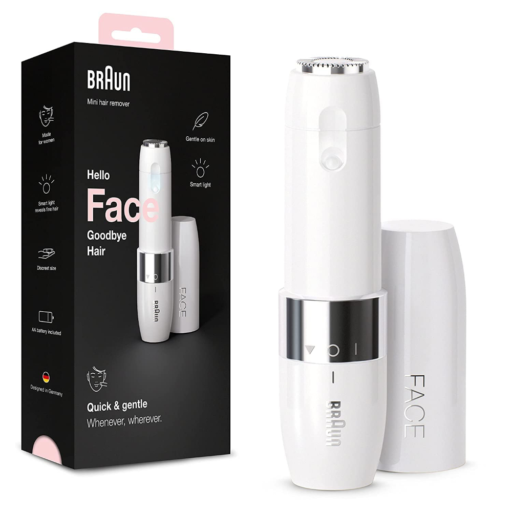 Braun Face Mini Hair Remover With Smartlight, White, BRA-FS1000